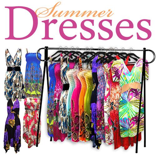 ''72 ASST LADIES SUMMER DRESS SUMMER COLORS, ELASTIC MATERIAL, #114-DRESS''