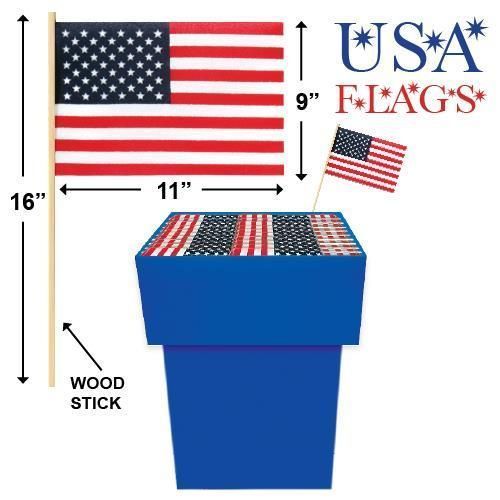 ''Usa FLAG With Wood Stick 240 Pc, #2-FLAGW''