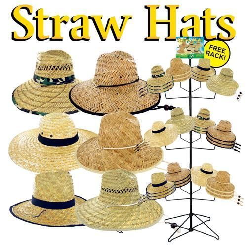 ''48pc STRAW HAT assortment with display, #2-STRAW-DSP''