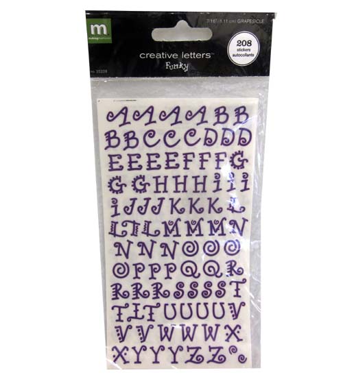 Funky Creative Letters STICKERS #25228