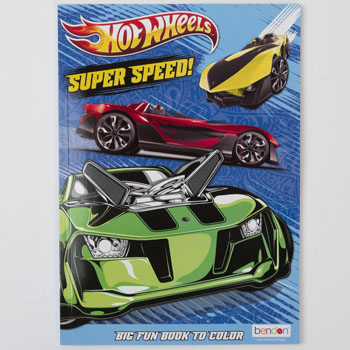 COLORING BOOK HOT WHEELS SUPER SPEED 24 PC DISPLAY #45089