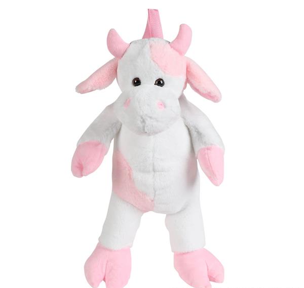 pink and white cow plush