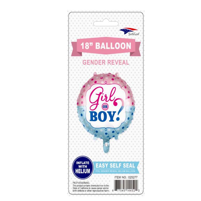 Baby Gender Reveal Foil BALLOON 18in #D-02527-600