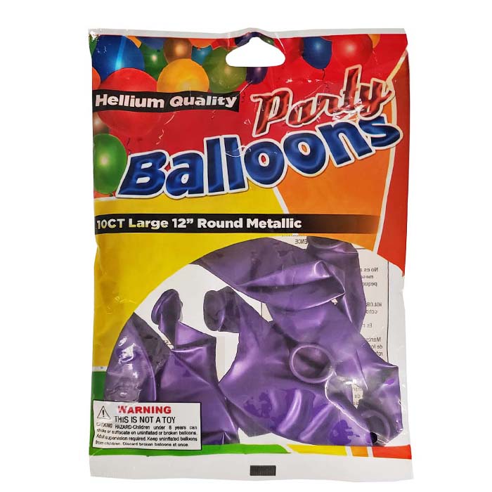 Metallic Purple Helium BALLOON 10ct 12 i #D-05353-48