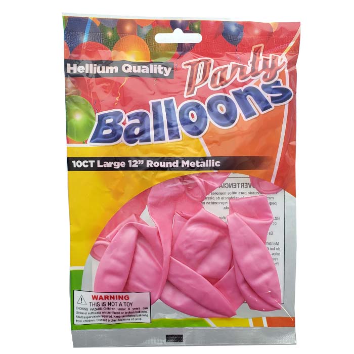 Metallic Pink Helium BALLOON 10ct 12 in #D-05449-48