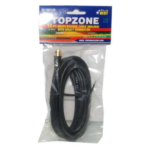 12ft Coaxial Black Cable W. Twist in Co #D00764-72
