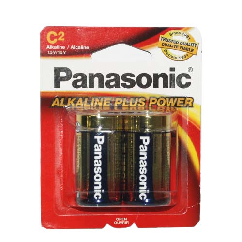 2pk Panasonic Alkiline Plus BATTERIES C #D30002-48