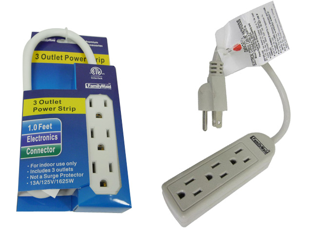 ''POWER STRIP 3 OUTLET 1FT, #32708B''