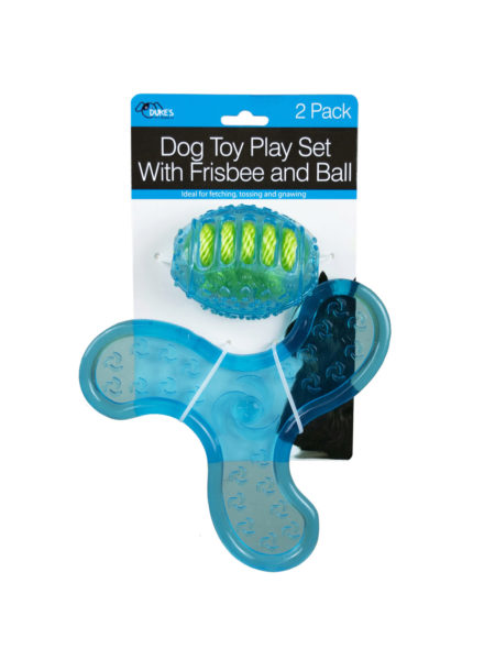 2 Pack Dog Toy Play Set With FRISBEE and Ball