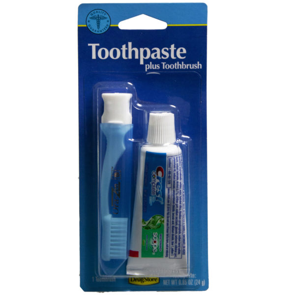 Travel Toothbrush and .85 oz Crest TOOTHPASTE Kit