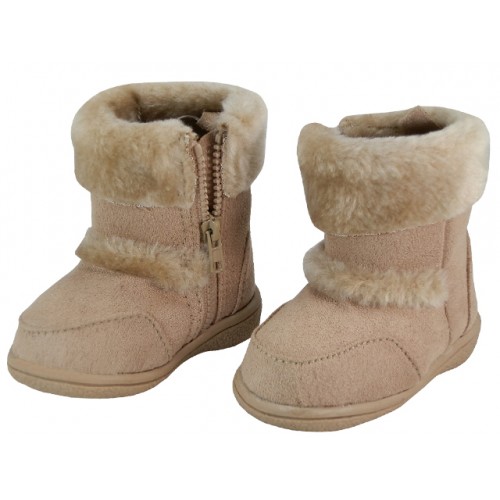 ''Child's ''''EasyUSA'''' Winter BOOTS With Faux Fur Lining And Side Zipper (Beige Color )''
