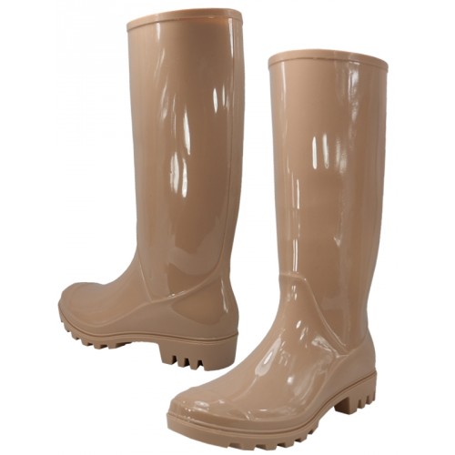 ''Women's ''''EasyUSA'''' 13 Inches Water Proof Soft Rubber RAIN BOOTS ( Nude Color )''