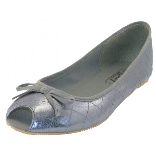 pewter metallic flats