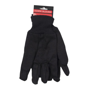 WORK GLOVES BROWN JERSEY 10IN 100% POLYESTER HRDW/TCD #G09316T