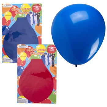 BALLOON GIANT EXPANDS TO 4FT RED/BLUE PARTY INSERT CARD #G24942