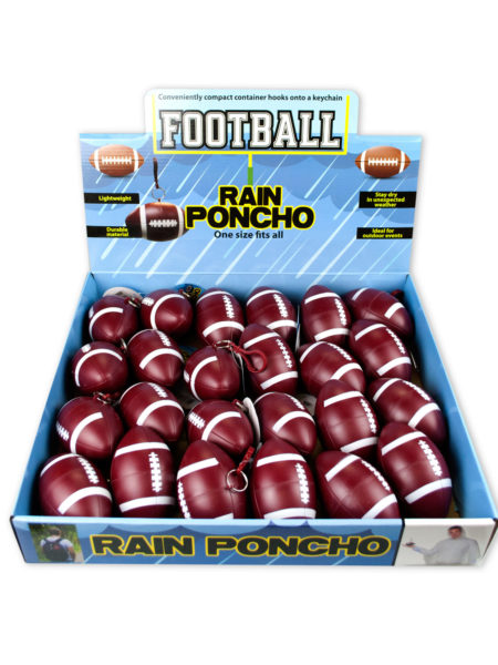 Football Rain PONCHO in Counterop Display