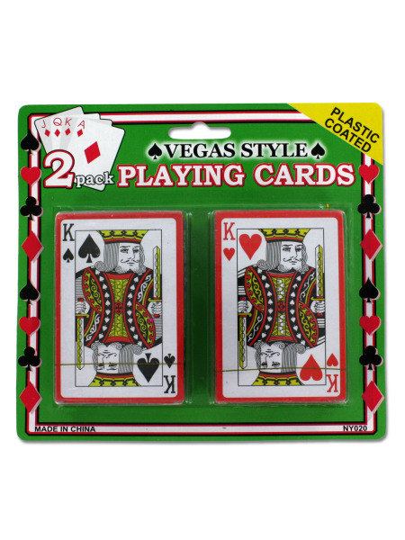 Plastic Coated Poker Size PLAYING CARDS Set