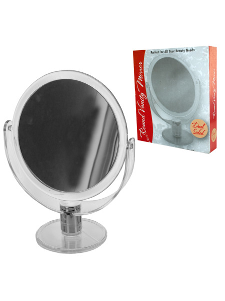 Dual Sided Round Stand Up Vanity MIRROR