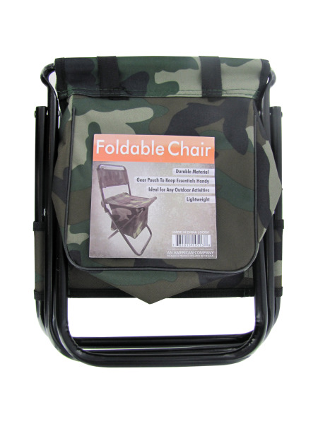 Camouflage Foldable CHAIR with Zipper Gear Pouch