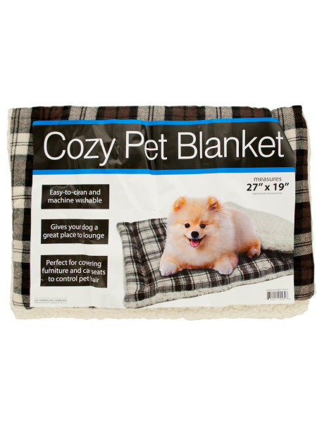 Cozy Plaid Pet BLANKET with Fleece Padding