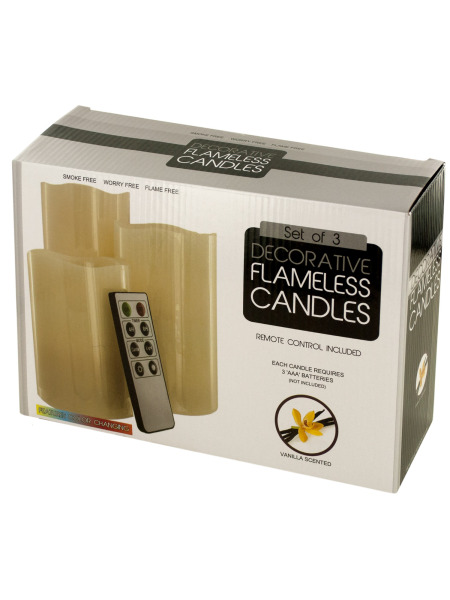 Vanilla Scented Flameless CANDLEs Set with Remote