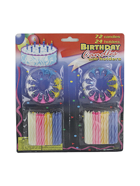 Birthday Candles with Holders Set