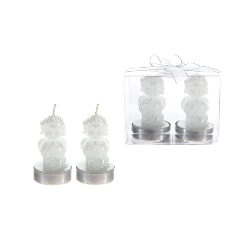 2 pcs Baby Angel TEALIGHT Candle in Clear Box - White