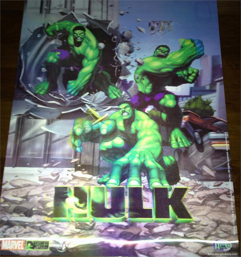 ''Hulk 3D Lenticular POSTER 19.75'''' x 15.75'''' Large Style 1''